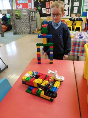 Drew loves to build with lego