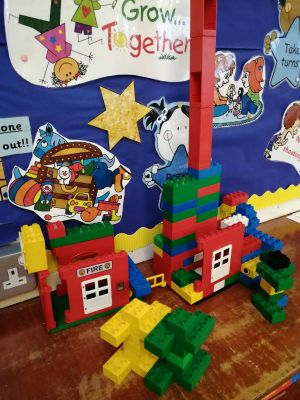 Some of our buildings. we made a fire station and a factory. We are great builders